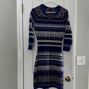 Athleta Navy and Gray Long Sleeve Sweater Dress. Size small.